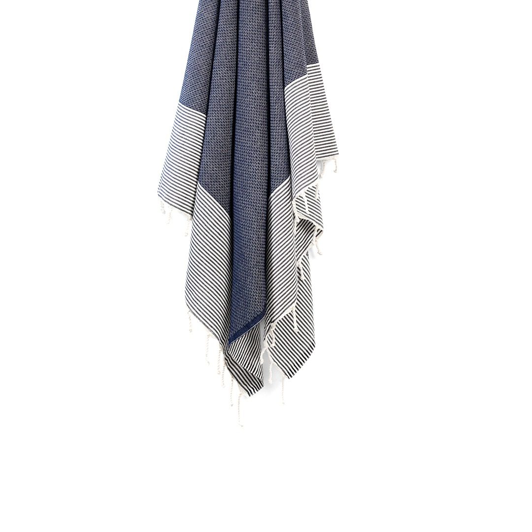 Toalla / Fouta Nid De Abeille Azul Noche