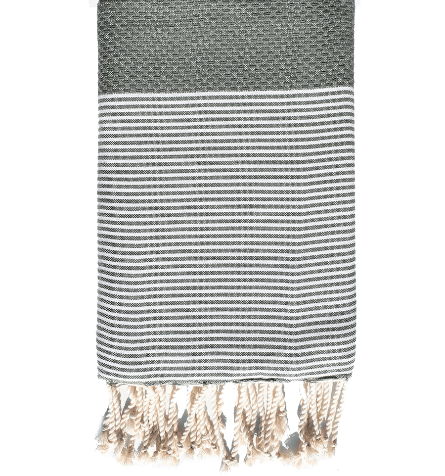 Toalla / Fouta Nid de Abeille Verde Olivo Oscuro