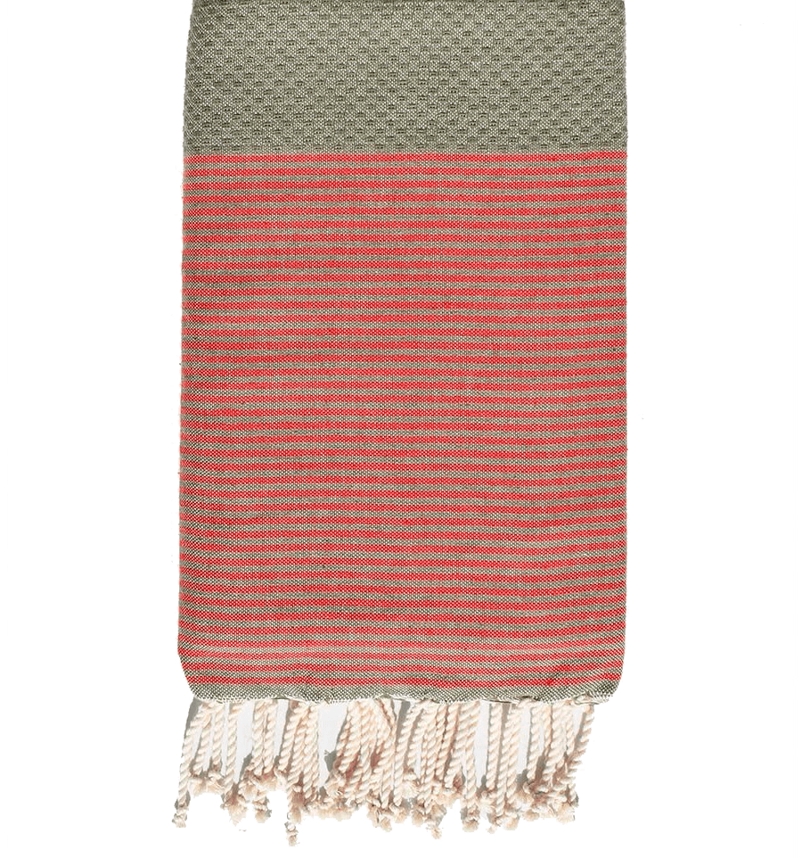 Toalla / Fouta Nid De Abeille Verde Militar