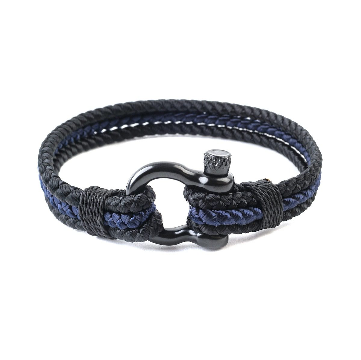 Pulsera Navy Knot Duo - Azul Con Negro