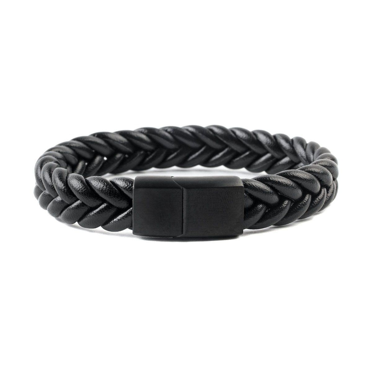 Pulsera Nudo Leather Negra - Hebilla Negra